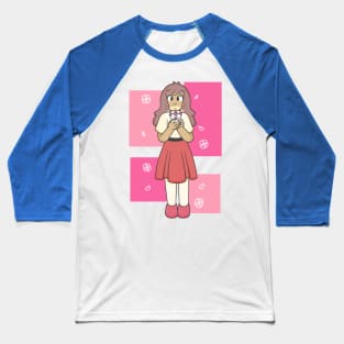 Pink Flower Girl Baseball T-Shirt